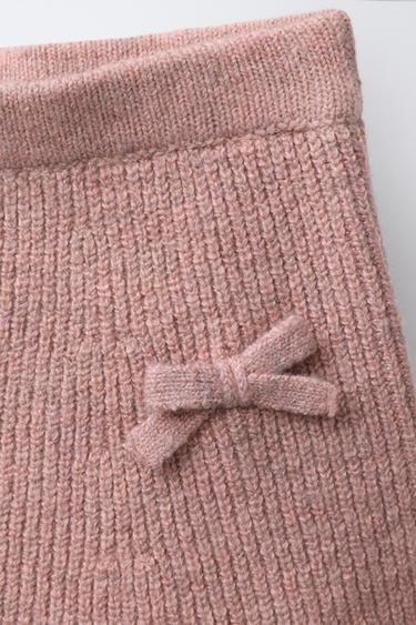 JUPE EN MAILLE AVEC NŒUDS - Rose chiné de Zara - Image 2