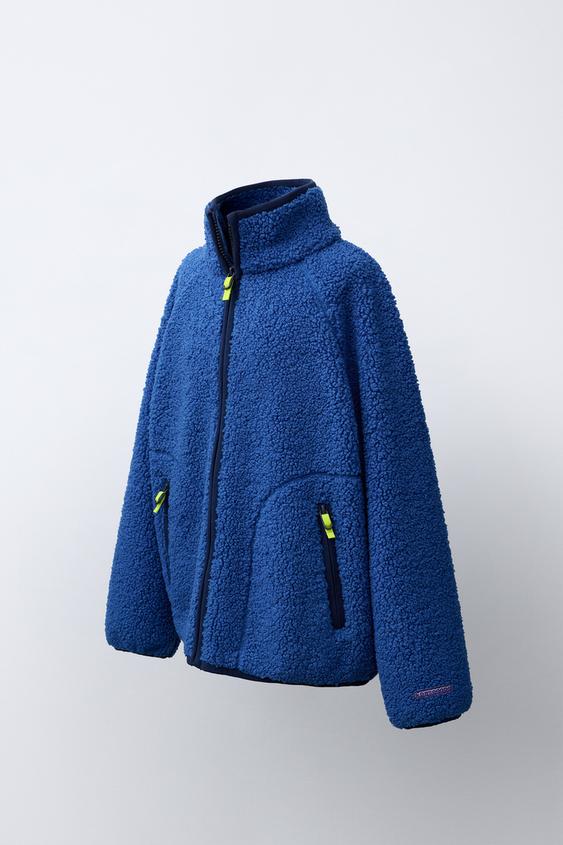 BLOUSON EFFET MOUTON - Bleu roi de Zara - Image 1