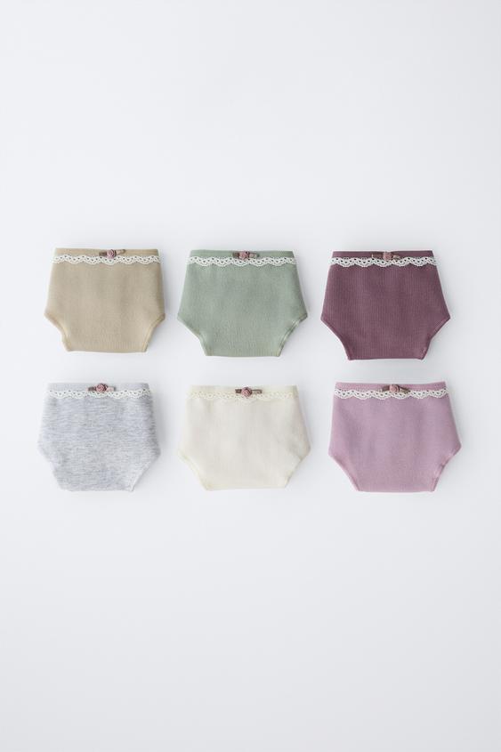 6-14 AÑOS/ PACK SEIS BRAGUITAS PUNTILLA - Multicolor de Zara - Imagen 0