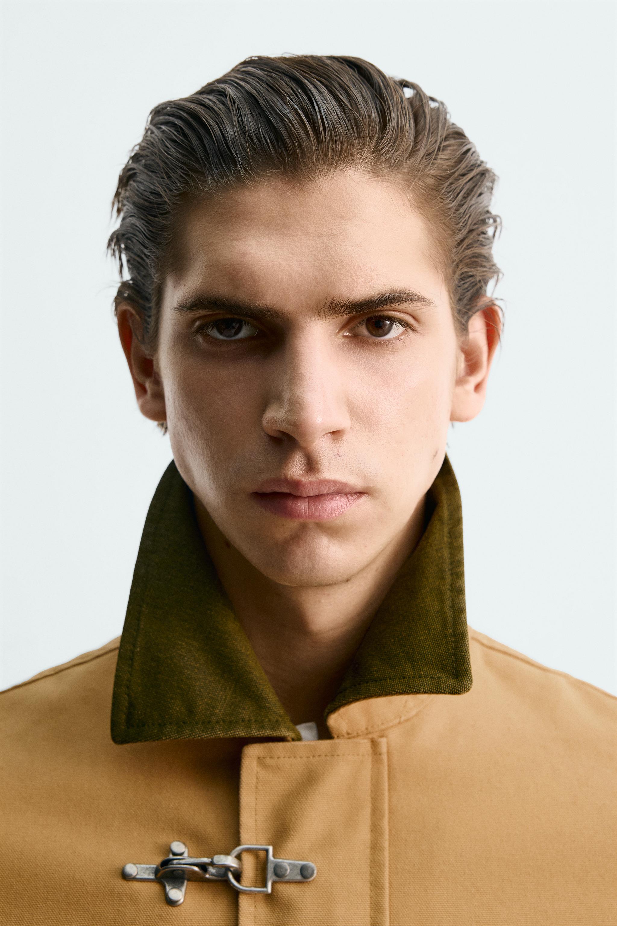 CONTRAST COLLAR FIREMAN CLASP JACKET