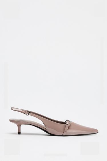 SLINGBACK SHOES WITH BUCKLE - Mauve Purple by Zara