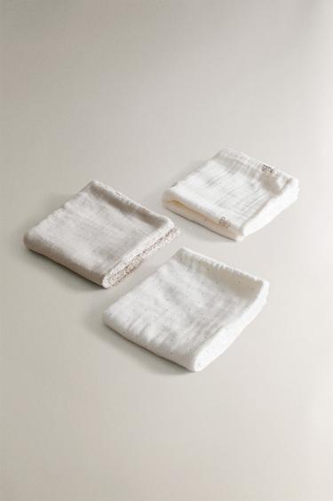 MINISERVIETTE DE BAIN BÉBÉ ÉLÉPHANT (LOT DE 3) - Blanc cassé de Zara - Image 2