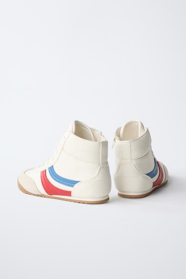 RETRO HIGH-TOP SNEAKERS - White by Zara - Image 4