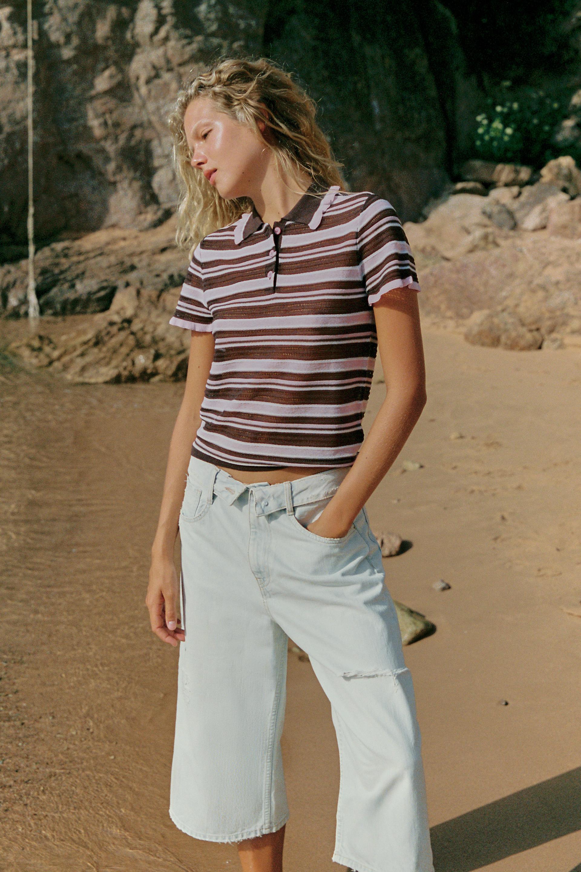 Trf Mid-Waist Ripped Denim Jorts