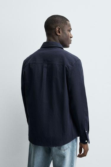 WASHED STRIPED SHIRT - Navy blue by Zara - Image 2