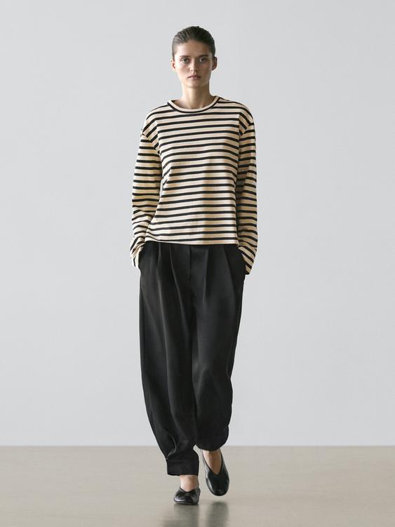 Sarouel trousers in flowing fabric