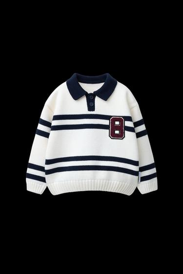 SNOOPY PEANUTS™ STRIPED KNITTED POLO SHIRT - Blue/White by Zara - Image 0