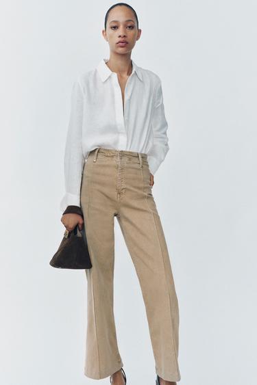 WIDE-LEG-JEANS MIT HOHEM BUND – ZW COLLECTION - SAND/BRAUN von Zara