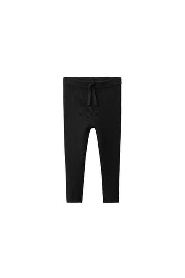RIBBED KNIT LEGGINGS - Black by Zara