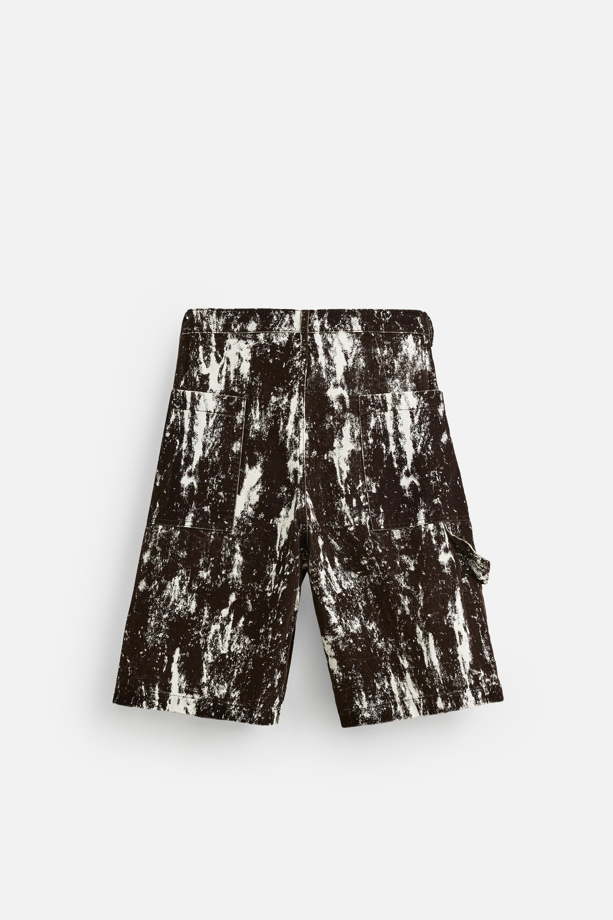 【ZARA】アニマルプリント デニムバミューダパンツ 0840/449/700 新品未使用】 アニマルプリント デニムバミューダパンツ 40