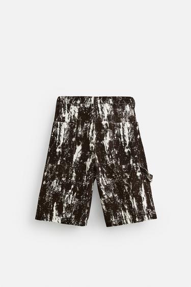 ANIMAL PRINT DENIM BERMUDA SHORTS - Brown by Zara - Image 6