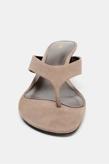 SUEDE HEELED SANDALS - Beige by Zara - Image 2
