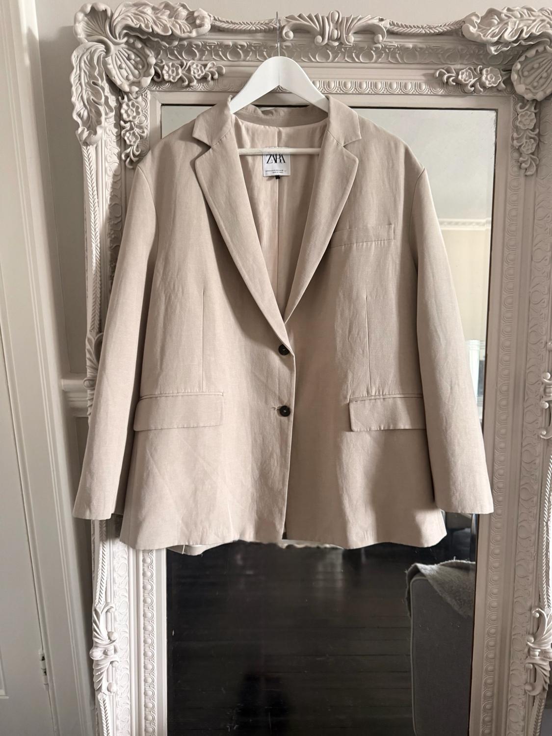 OVERSIZE LINEN BLEND BLAZER WITH VENTS - Image 2