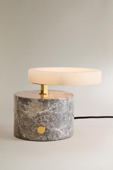ALABASTER AND MARBLE TABLE LAMP - Anthracite grey by Zara - Image 1