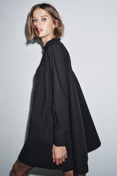 EMBROIDERED DRESS ZW COLLECTION - Black by Zara