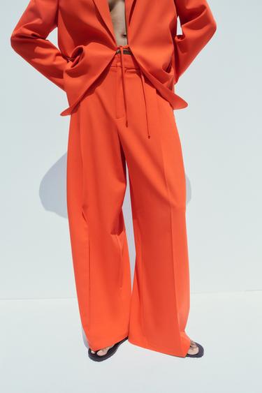 DOUBLE PLEAT TROUSERS - Red / Coral by Zara - Image 1