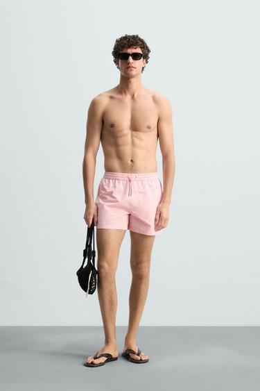 BAÑADOR MEDIO SEERSUCKER - Rosa de Zara - Imagen 0