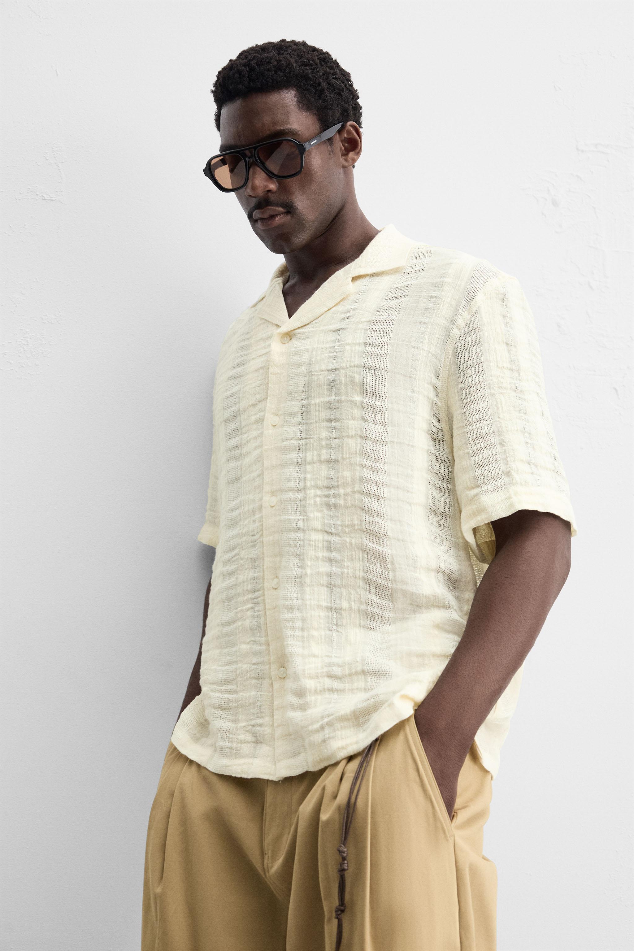 CHEMISE JACQUARD COTON ET LIN