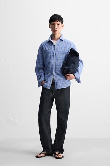 Zara 格紋襯衫 - 藍色