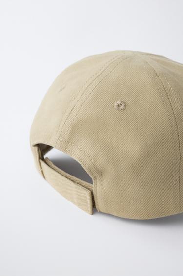 EMBROIDERED SLOGAN CAP - Light khaki by Zara - Image 3