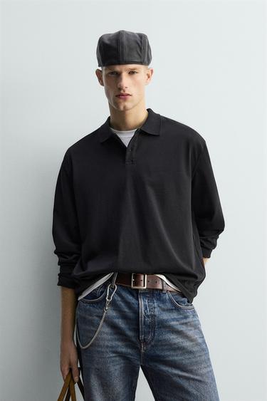 RELAXED FIT LIMITED EDITION POLO SHIRT - Black by Zara
