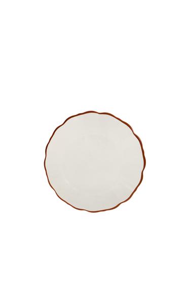 GLASS SIDE PLATE WITH RIM - Orange by Zara
