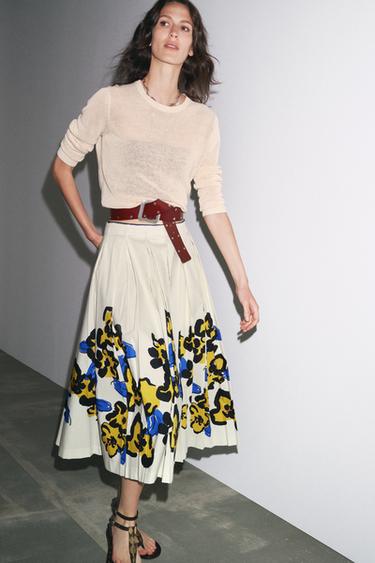ZW COLLECTION PRINTED PLEATED SKIRT - Printed by Zara