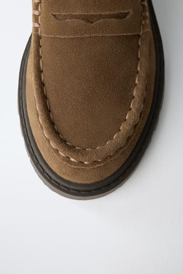 MOCASSINS EN CUIR AVEC MASQUE - Marron de Zara - Image 5