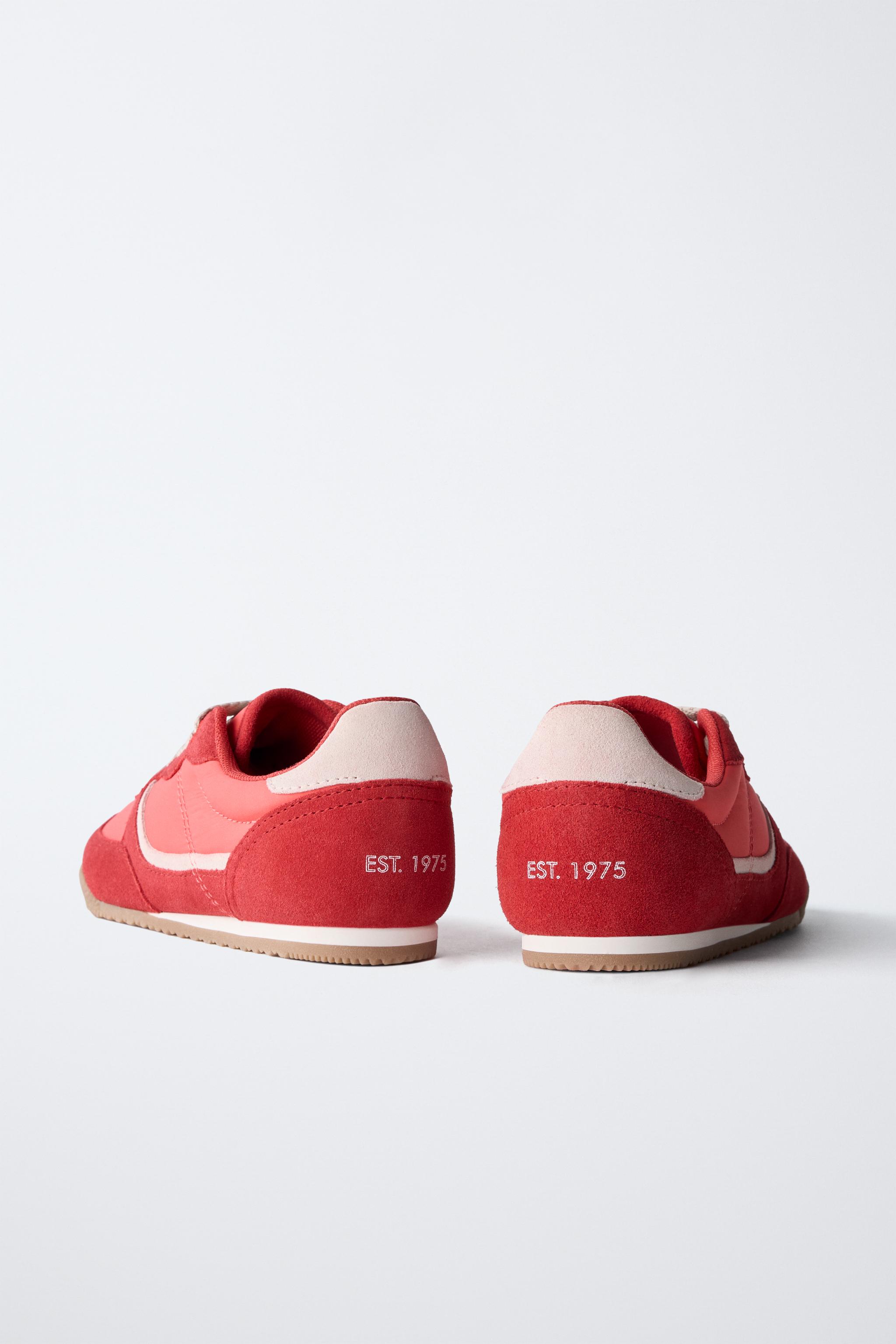 LEATHER TRAINERS Red ZARA New Zealand