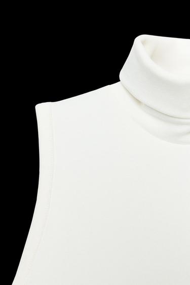 Zara BASIC HIGH NECK BODYSUIT - Ecru