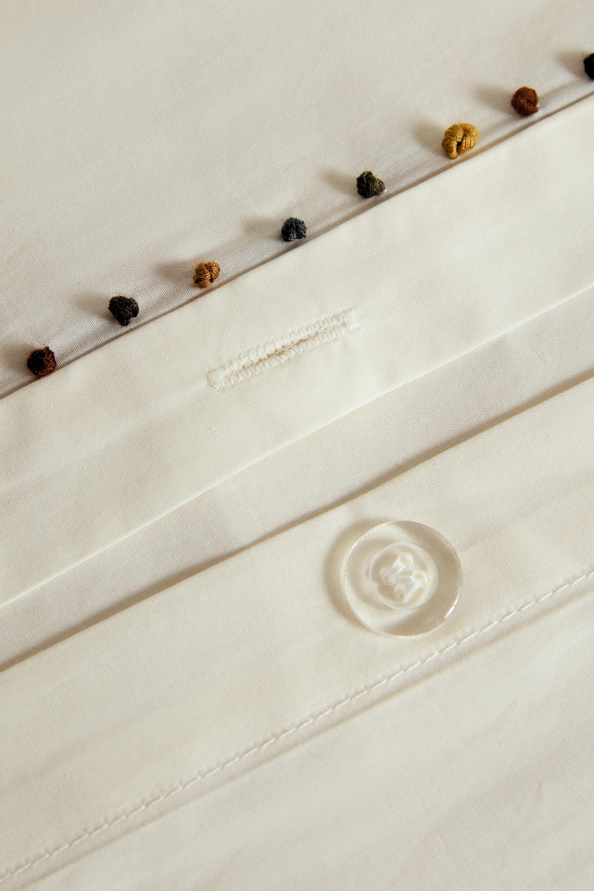 POM-POM COTTON PERCALE DUVET COVER (300 THREAD COUNT)