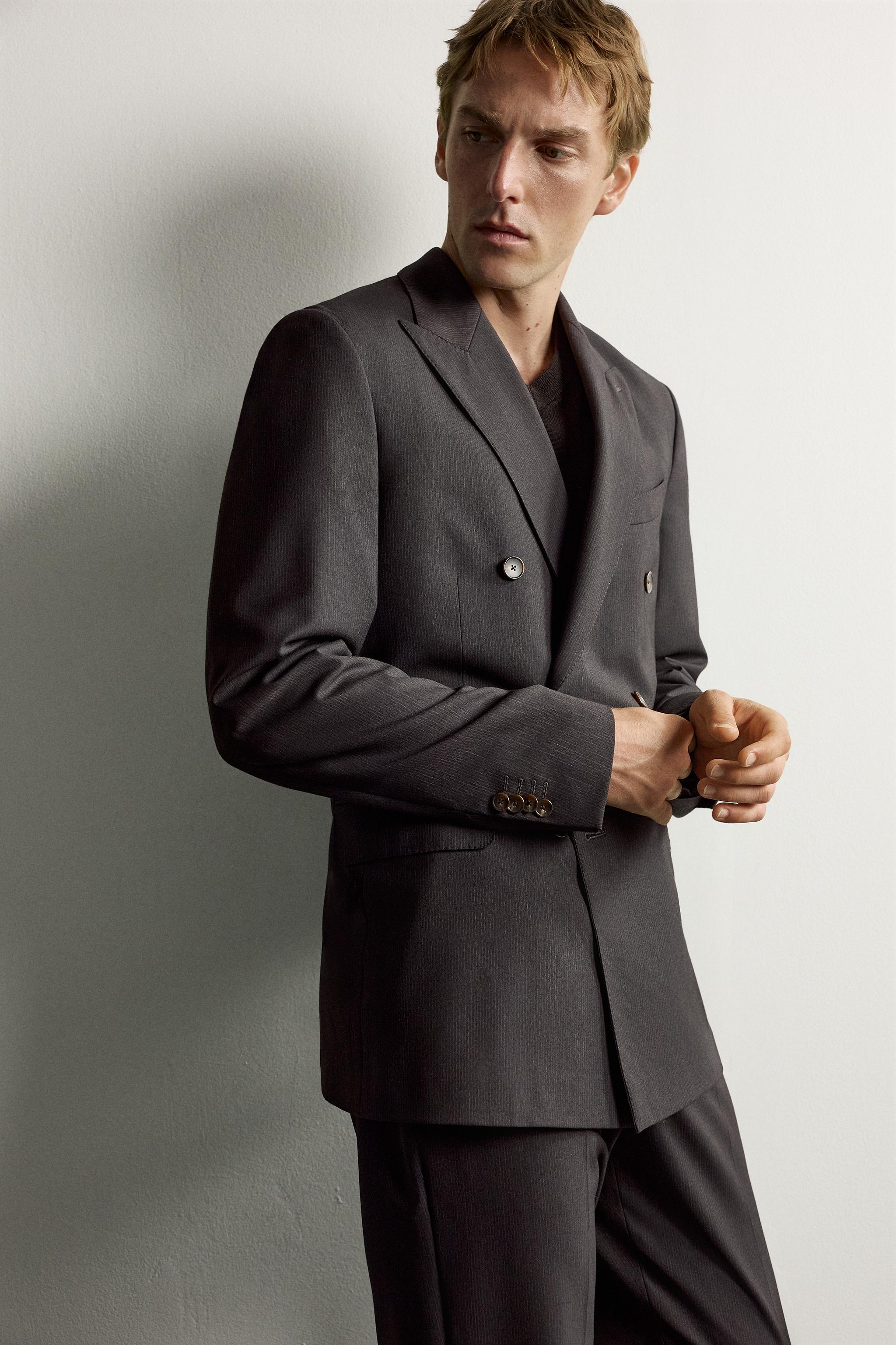 VESTE DE COSTUME CROISÉE RAYURES