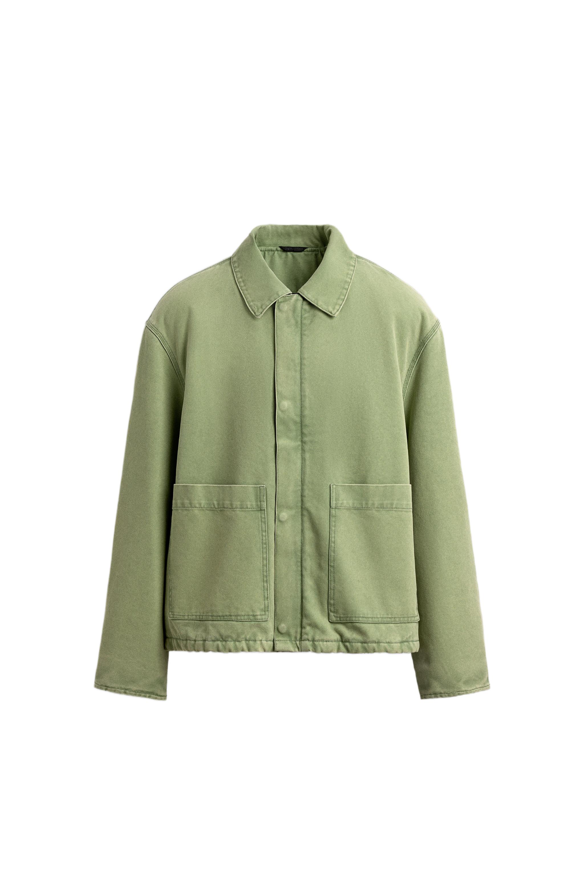 ウォッシュド リラックスフィットジャケット - ライトグリーン | ZARA