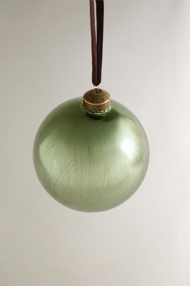 GREEN BAUBLE CHRISTMAS TREE DECORATION - Light green by Zara - Image 1
