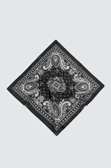 PAISLEY PRINT BANDANNA - Black by Zara - Image 0