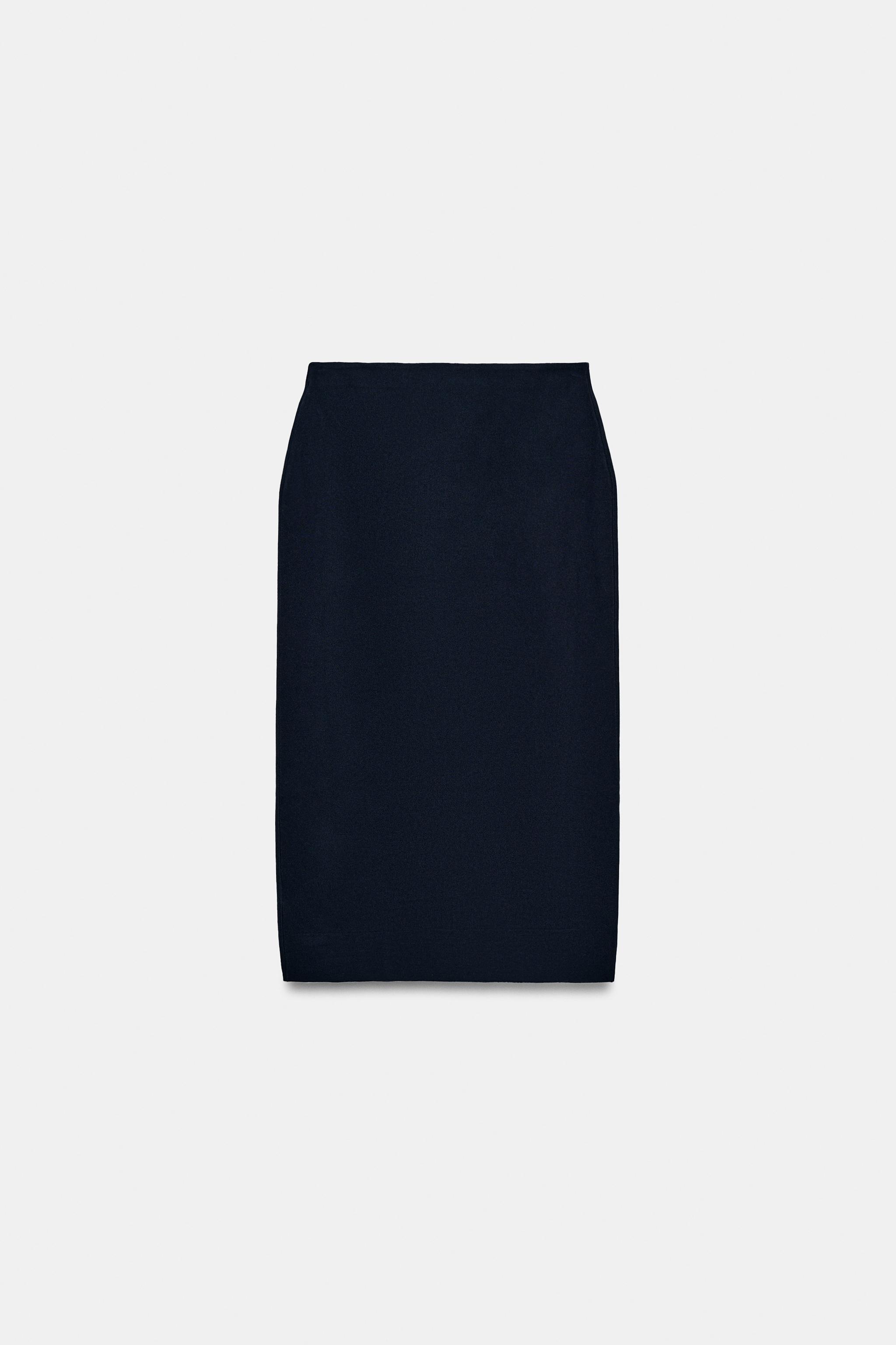 HIGH-WAIST MIDI KNIT SKIRT