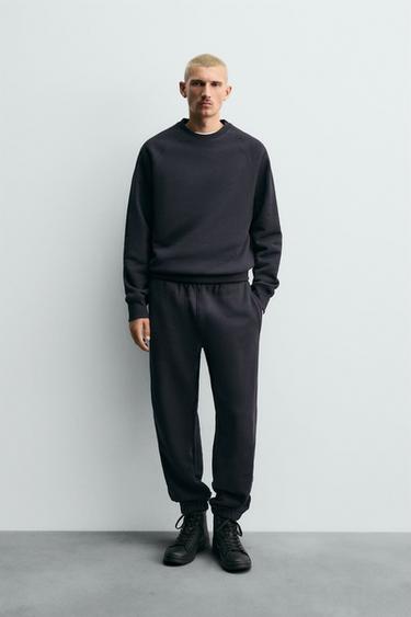 SUDADERA CUELLO REDONDO RELAXED FIT - Marino oscuro de Zara - Imagen 0