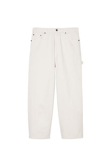 RELAXED FIT CARPENTER TROUSERS WITH POCKET - Ecru by Zara