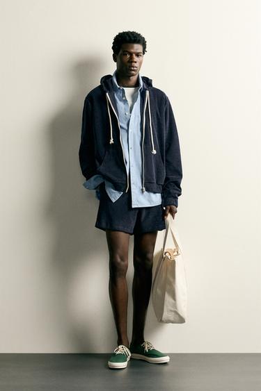Zara RELAXED FIT TERRY SWEATSHIRT - Navy blue - Image 0