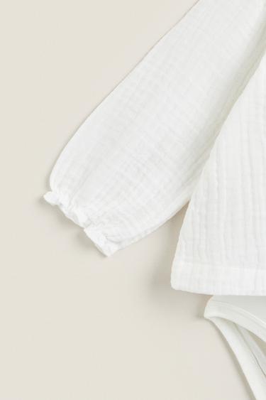 MUSLIN BABY BODYSUIT - Oyster-white by Zara - Image 2