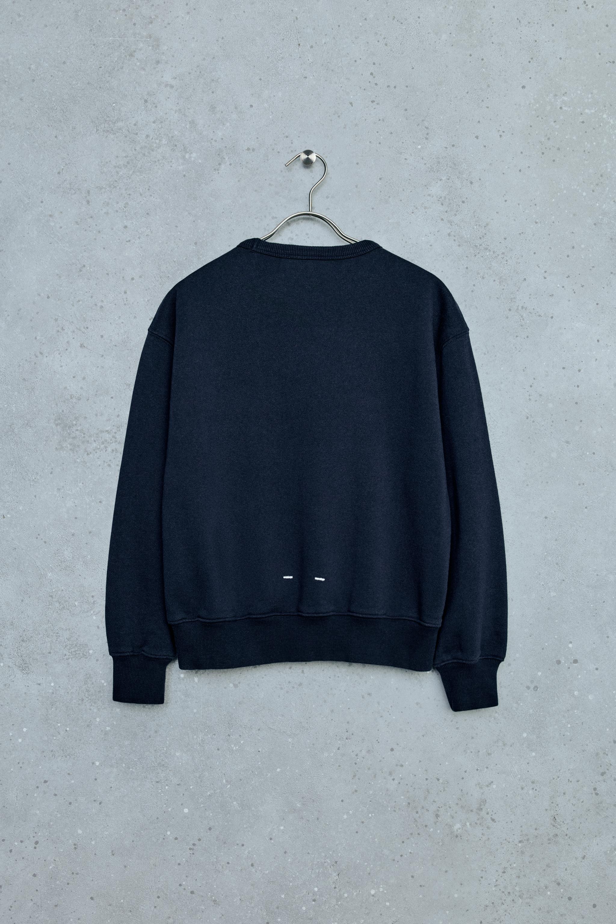 STORIESZ - PLAIN RIBBED SWEATSHIRT — navy