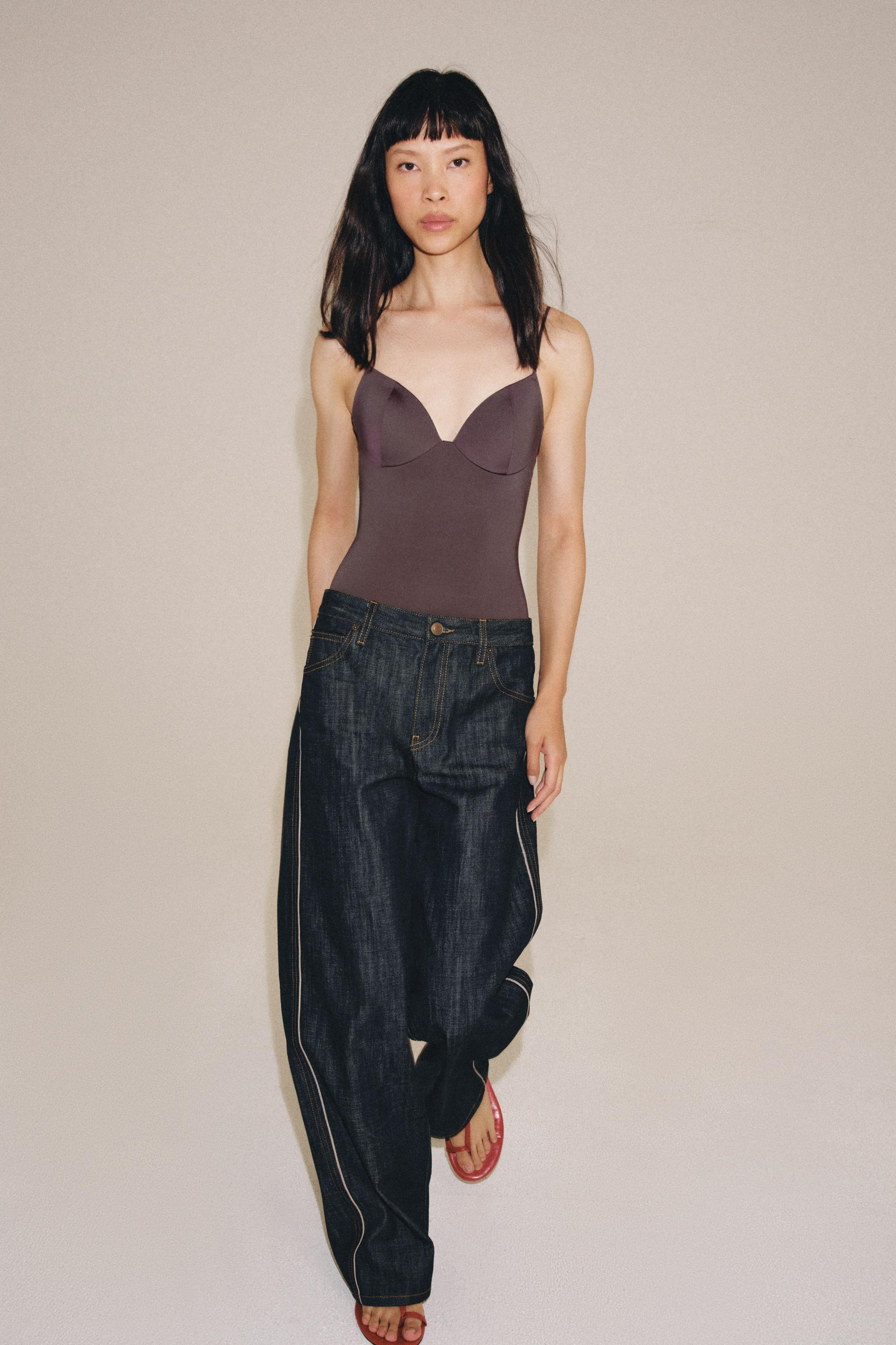 SWEETHEART NECK BODYSUIT — Eggplant