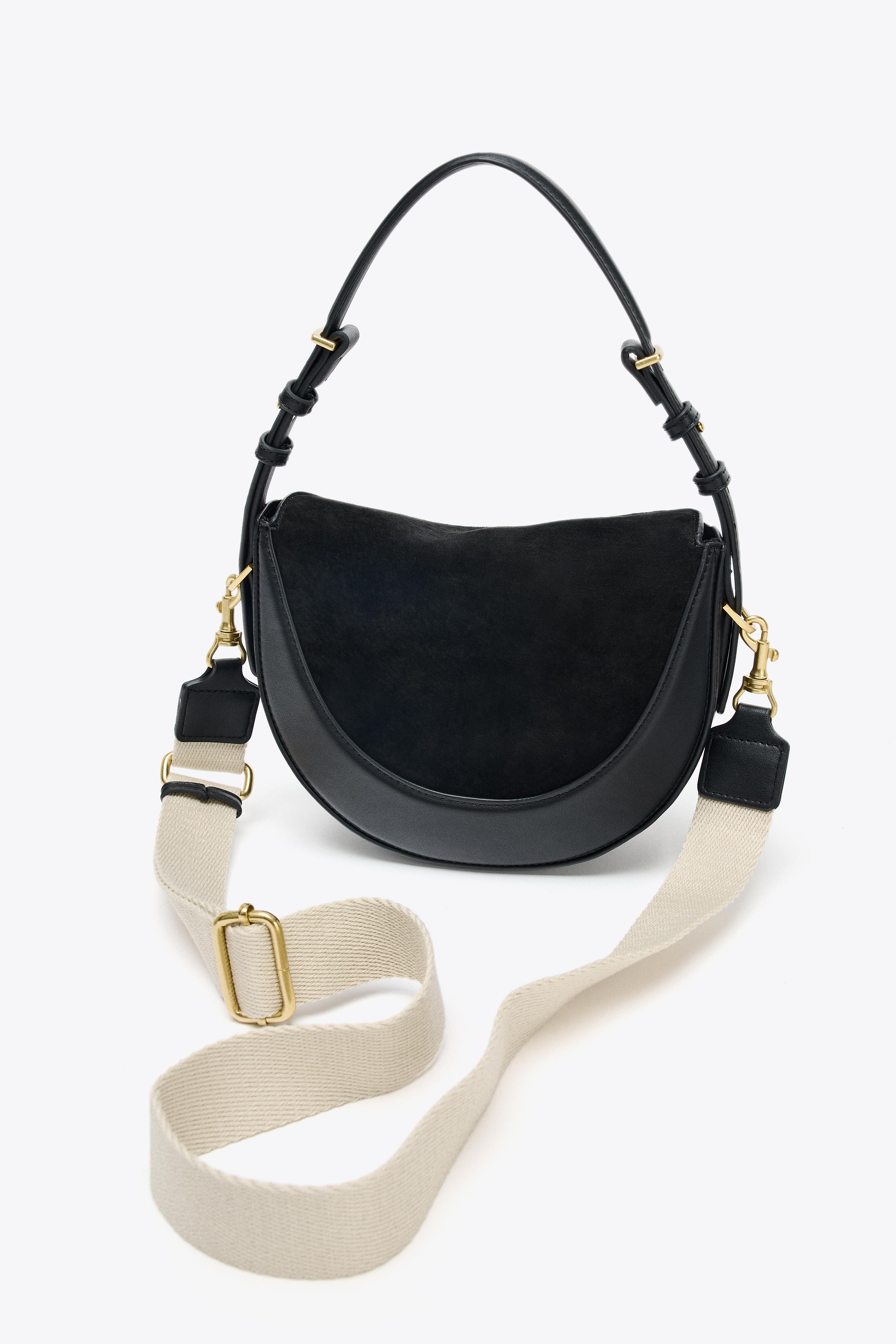 フラップ レザー クロスボディバッグ - チョコレート | ZARA
