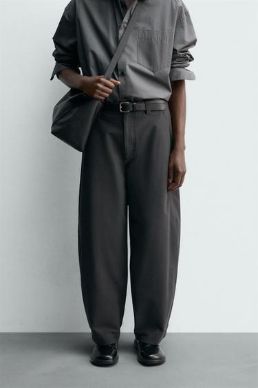 BALLOON FIT TROUSERS - Anthracite Grey by Zara