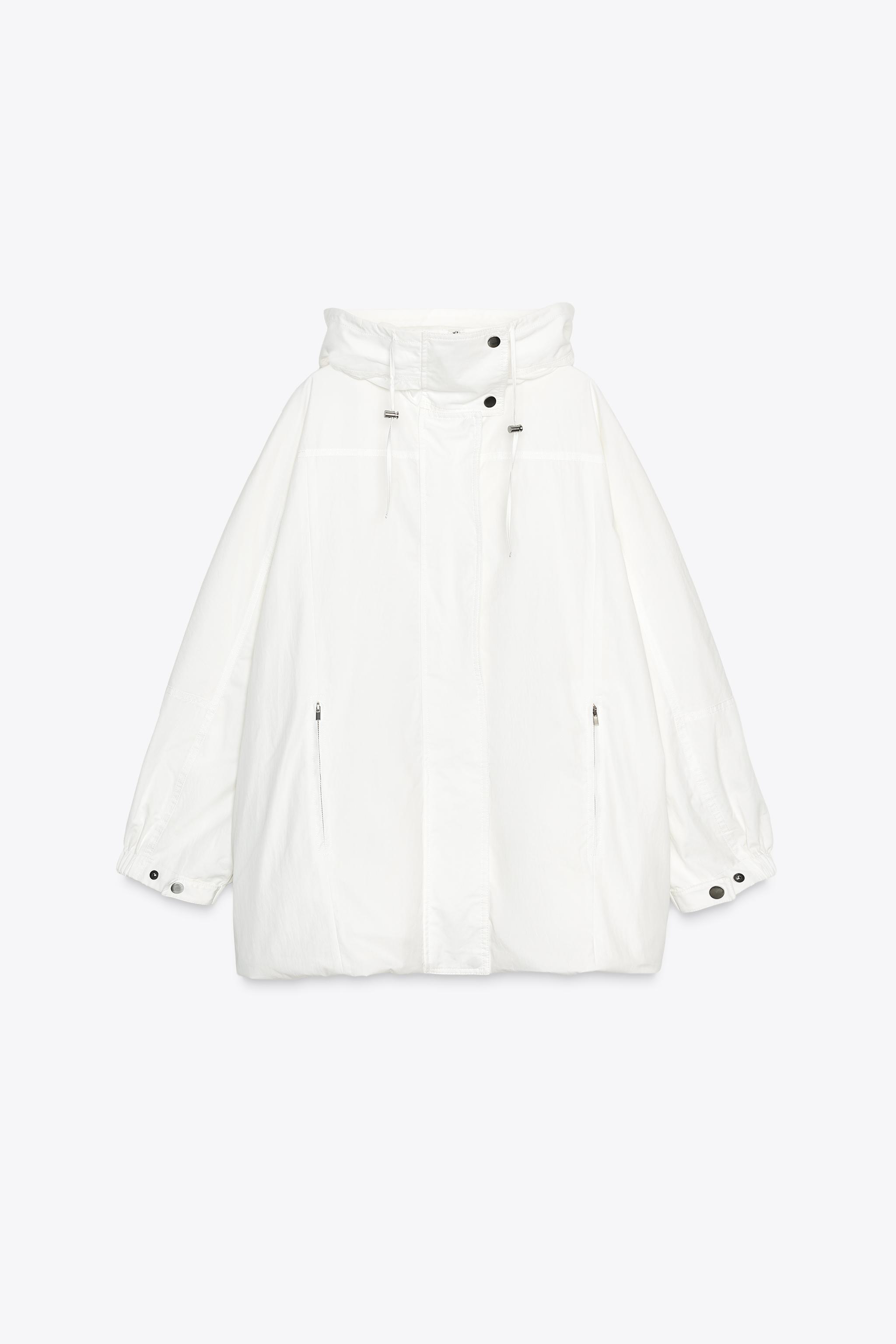 ZARA ウォーターレペレント ショート ジャケット白 ZARA - ブークレショートジャケットの通販 by まま's shop｜ザラ