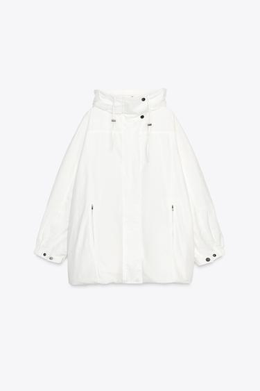 OVERSIZE MULTI-POSITION HOODED PARKA ZW COLLECTION - White by Zara - Image 9