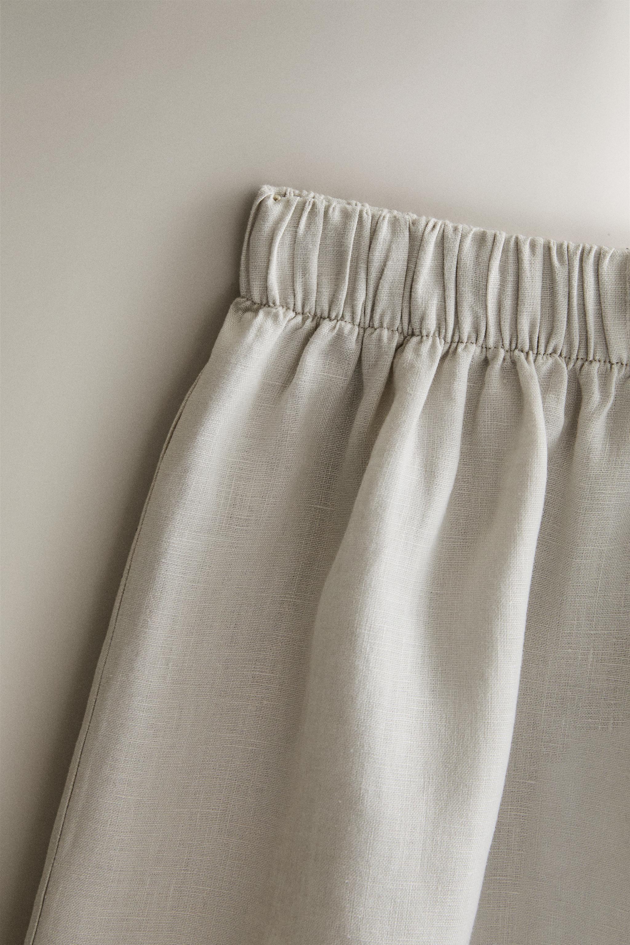 LINEN SHORTS — Gray
