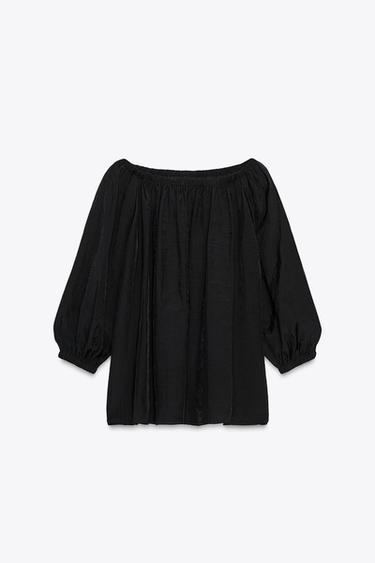 Zara ZW COLLECTION 露肩上衣 - 黑色