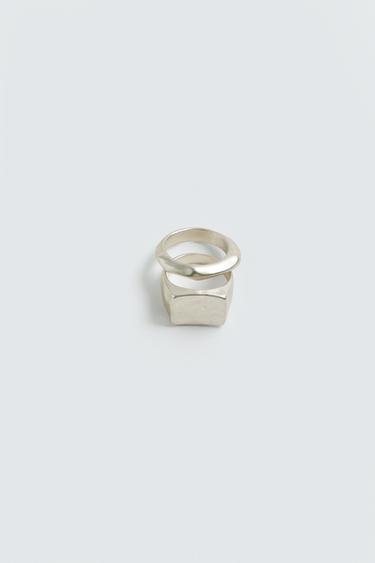 LOT DE 2 BAGUES MÉTALLIQUES COMBINÉES - Argent de Zara - Image 3