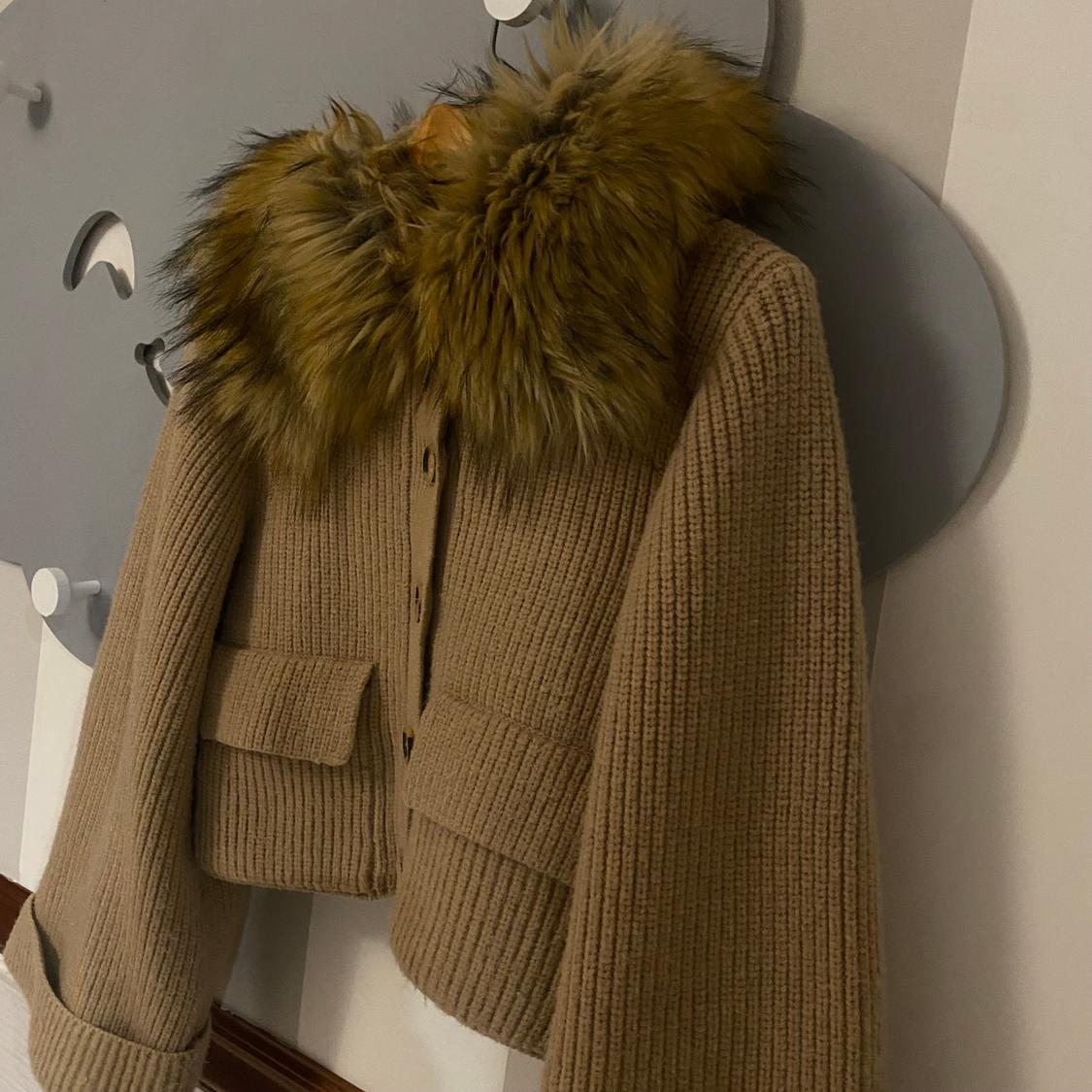 KNIT JACKET WITH FAUX FUR COLLAR - Image 3
